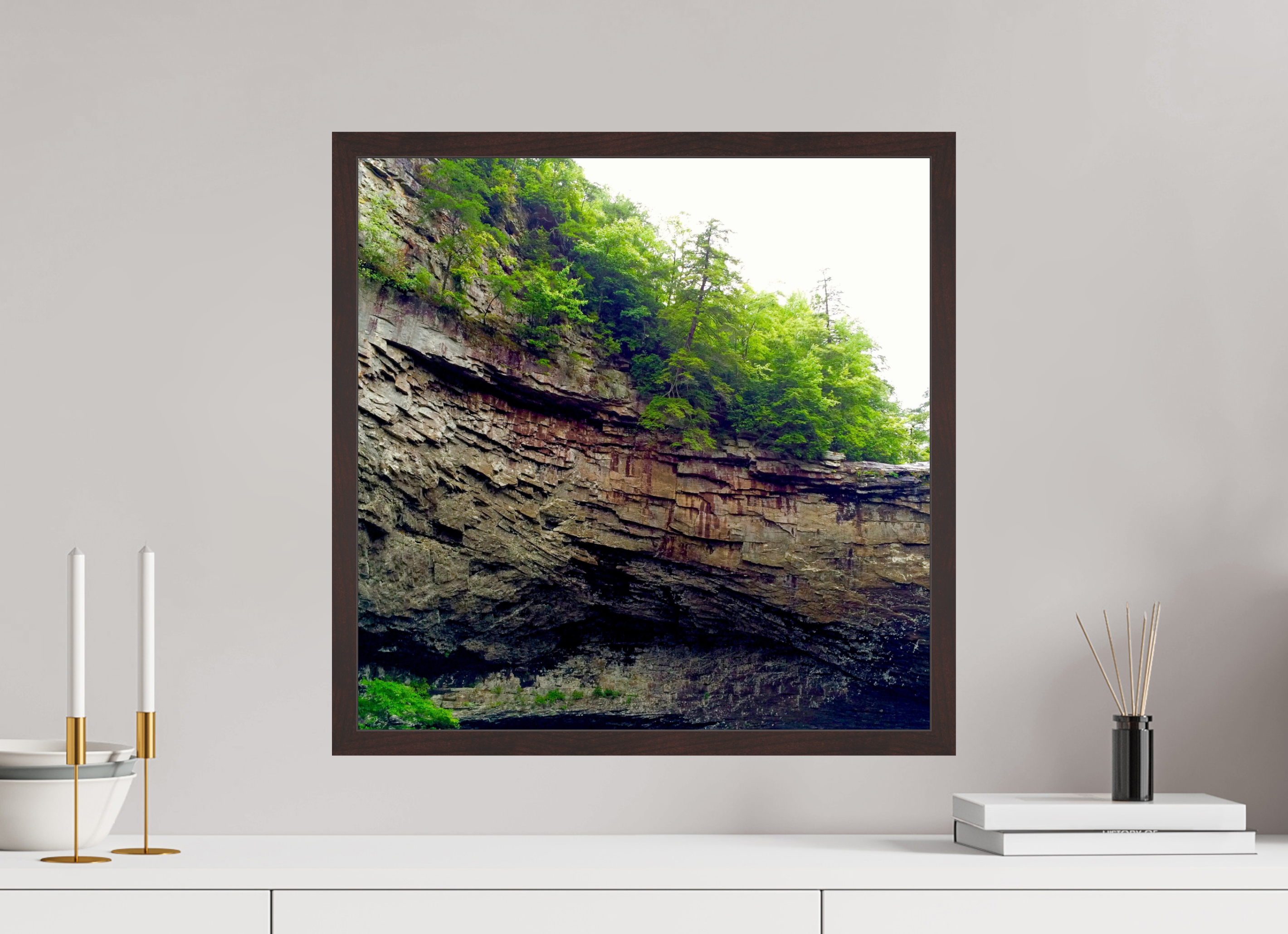 20 x 20″, ArtBox On Aluminum Dibond Cliffs Near Foster Falls