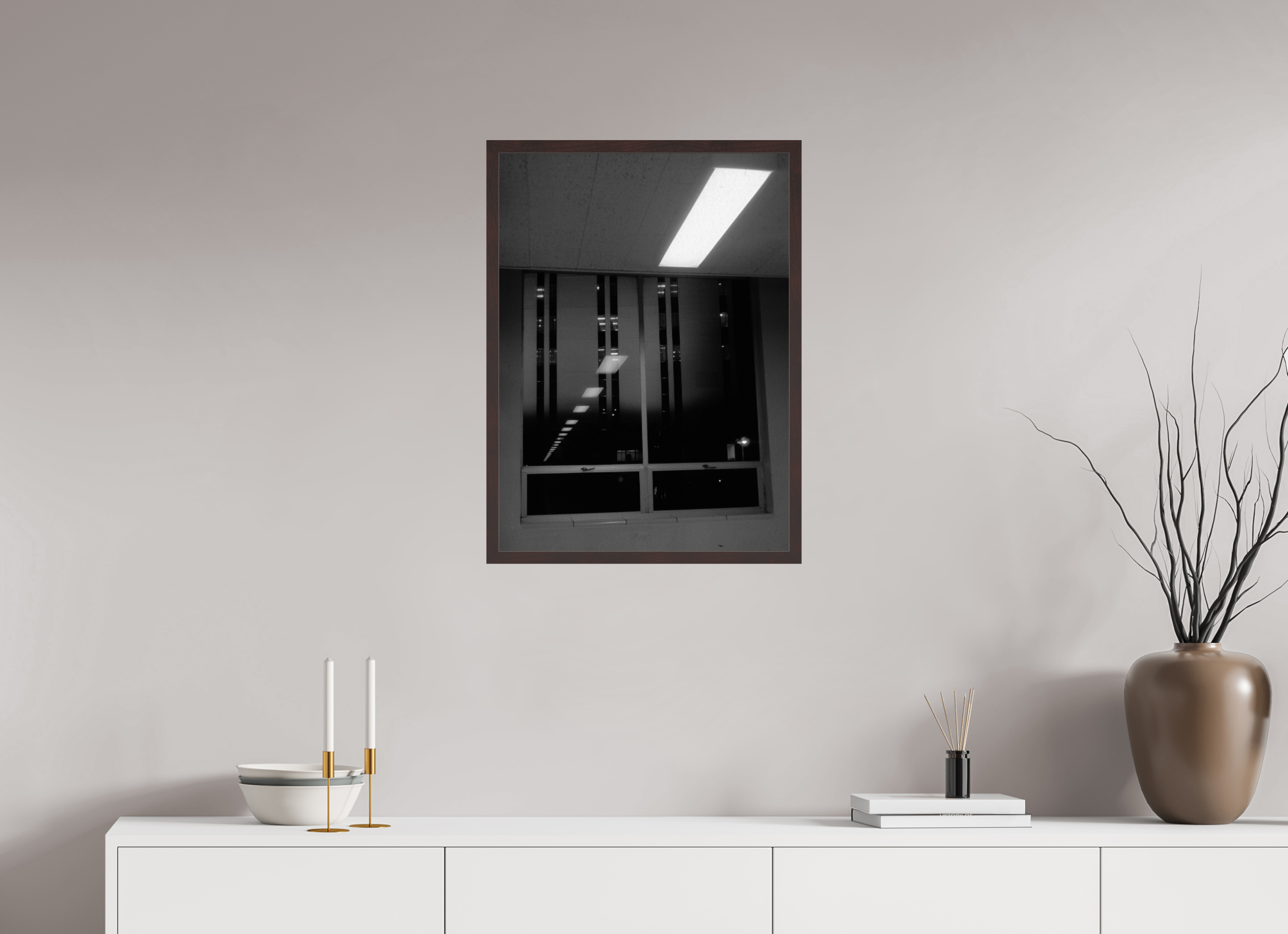 20 x 27.2″, ArtBox On Aluminum Dibond Lights Extending Into Space