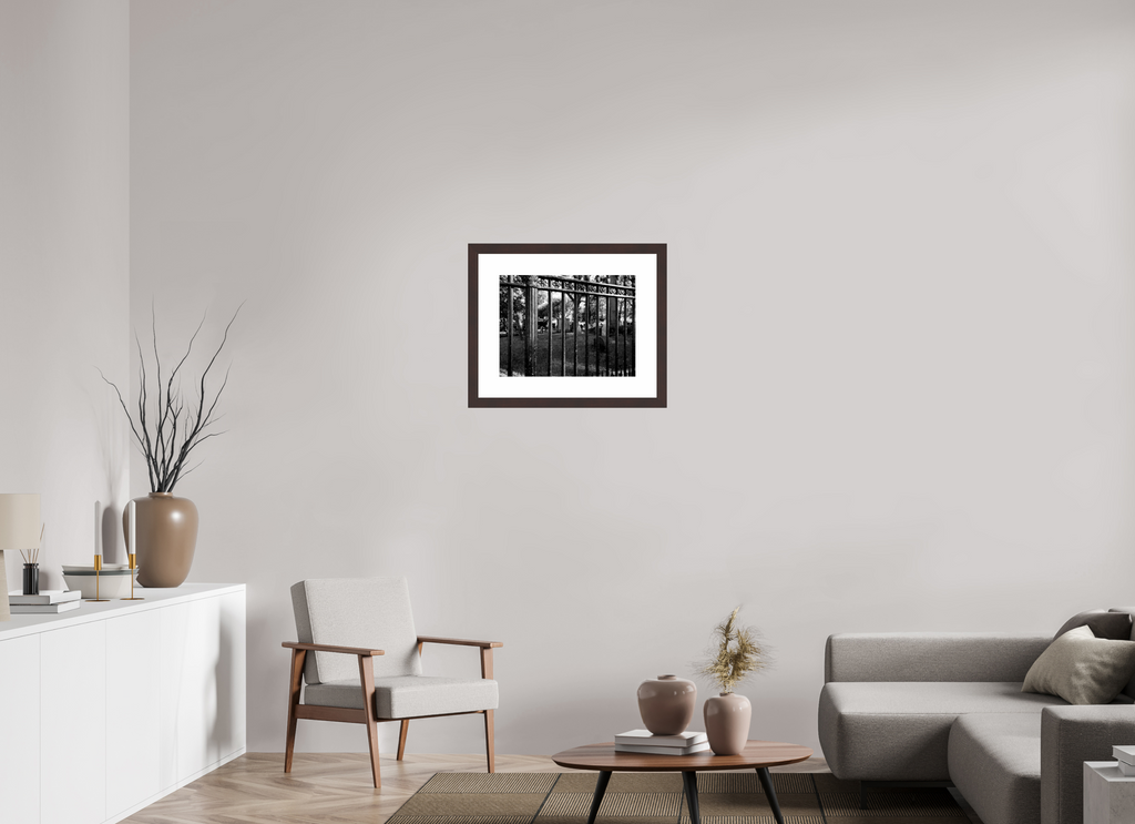 20 x 15″, Framed, Alder Brown, B&W Print Cemetery