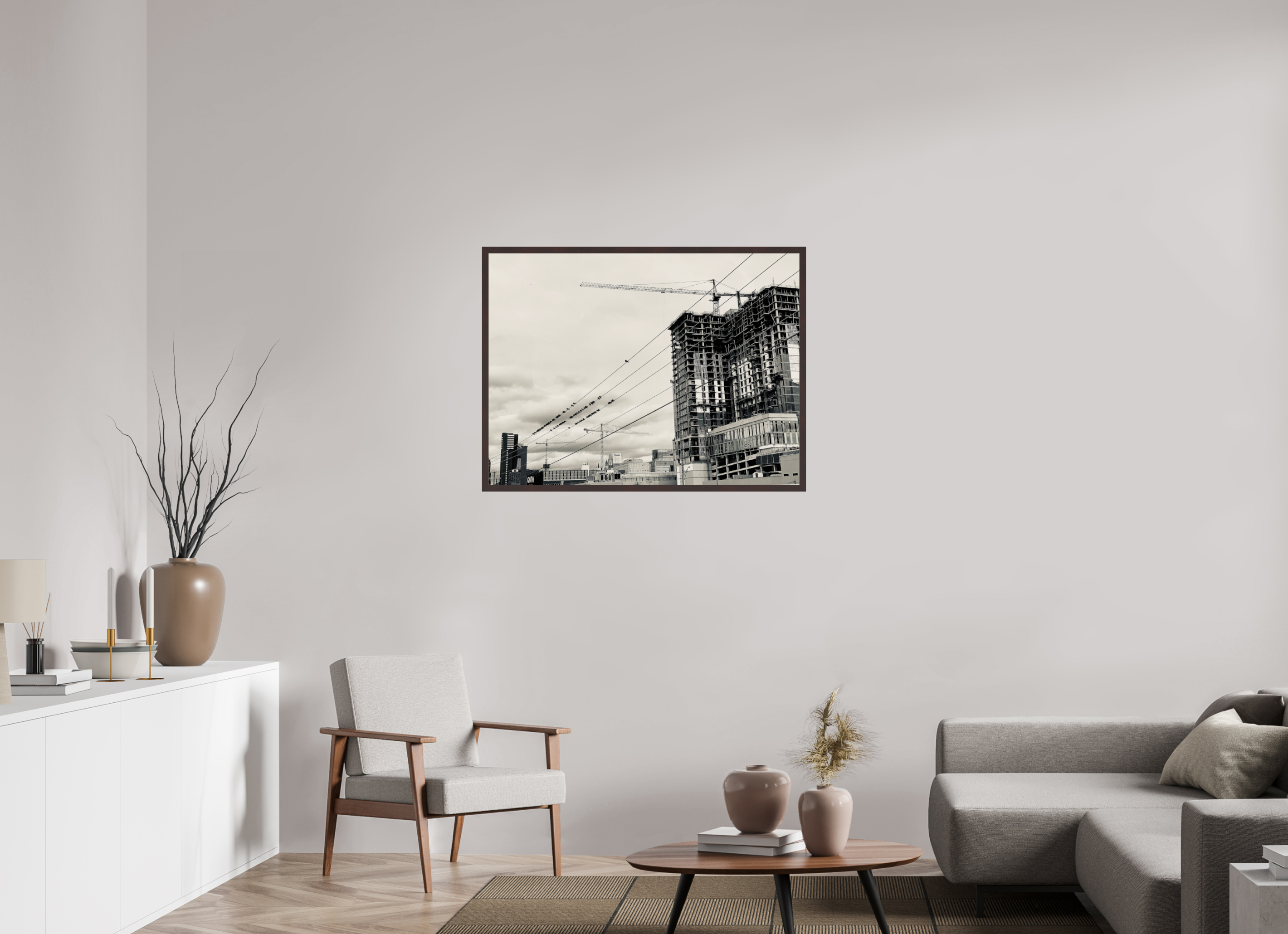 40 x 30″, ArtBox On Aluminum Dibond Birds on Lines