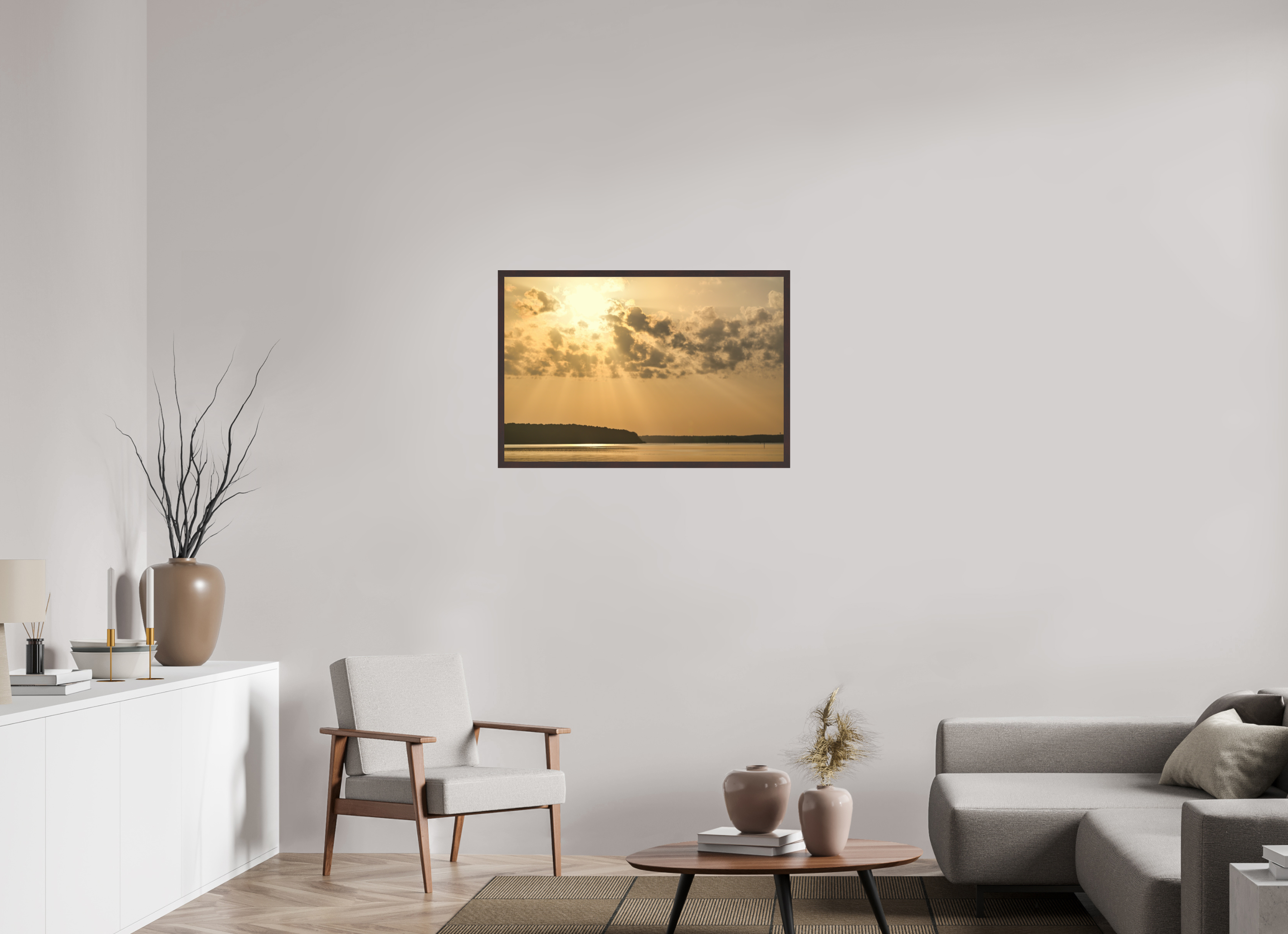 36 x 24″, ArtBox On Aluminum Dibond Sunrise Streaming, D'Arbonne Lake