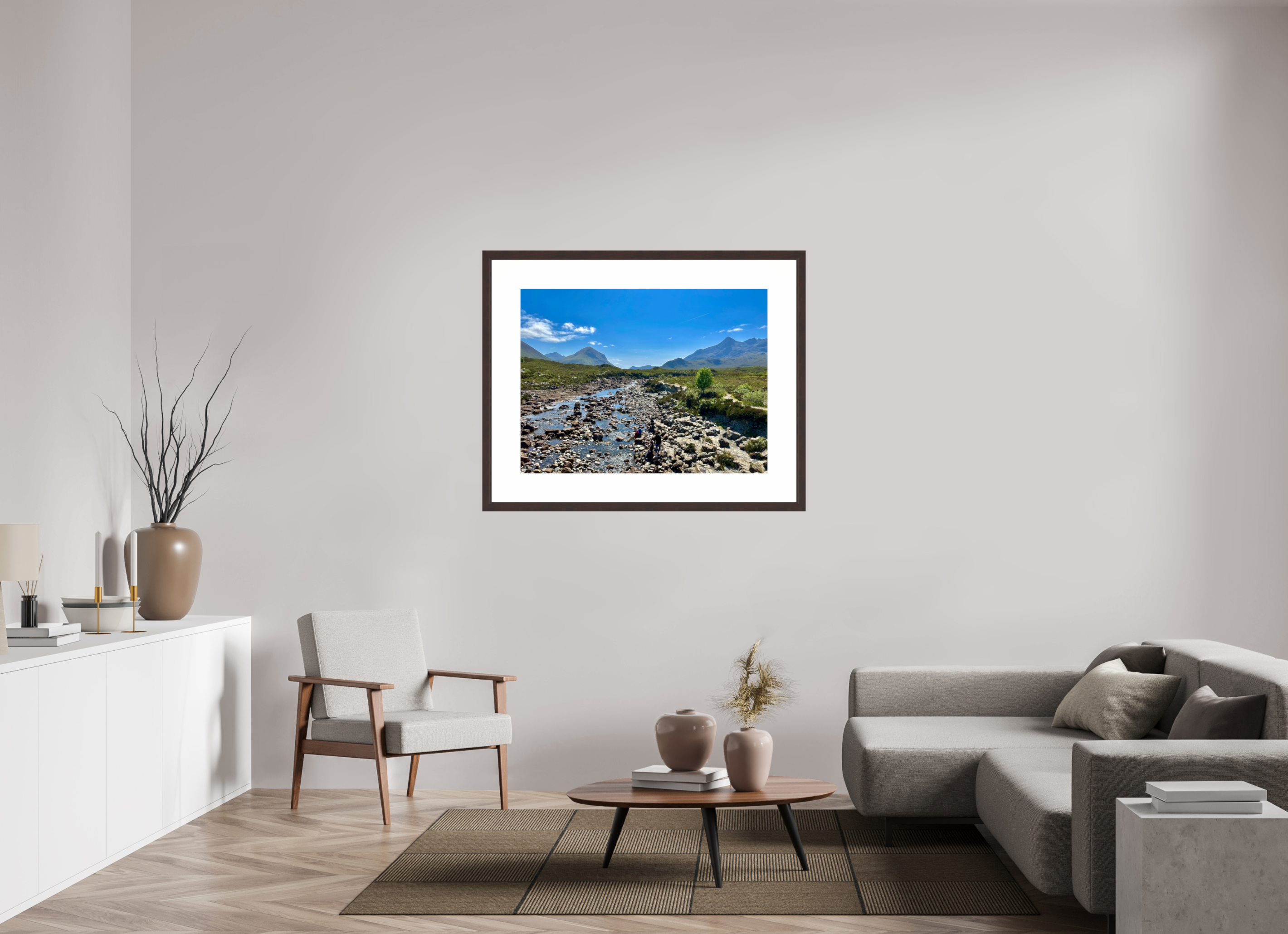 40 x 30″, Framed, Alder Brown, Color Print River Sligachan
