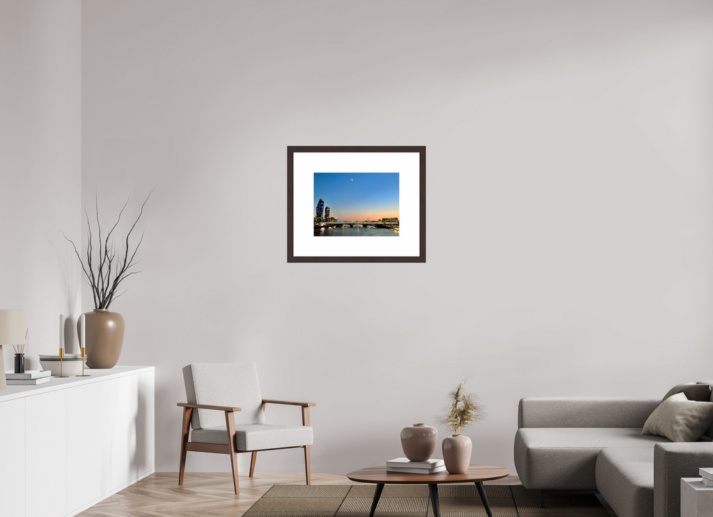 20 x 15″, Framed, Alder Brown, Color Print Moon Over the Tames