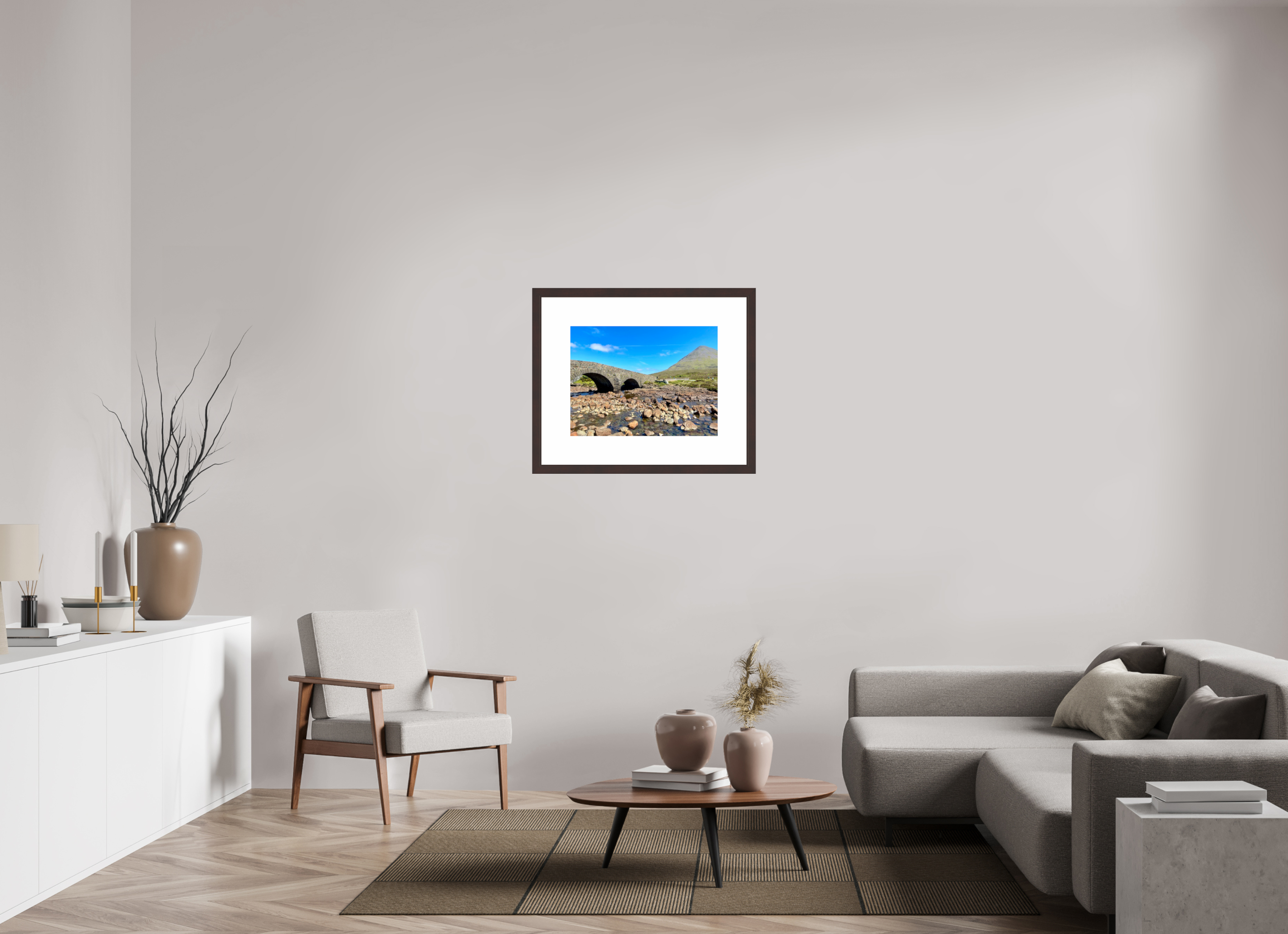 24 x 18″, Framed, Alder Brown, Color Print Sligachan Old Bridge