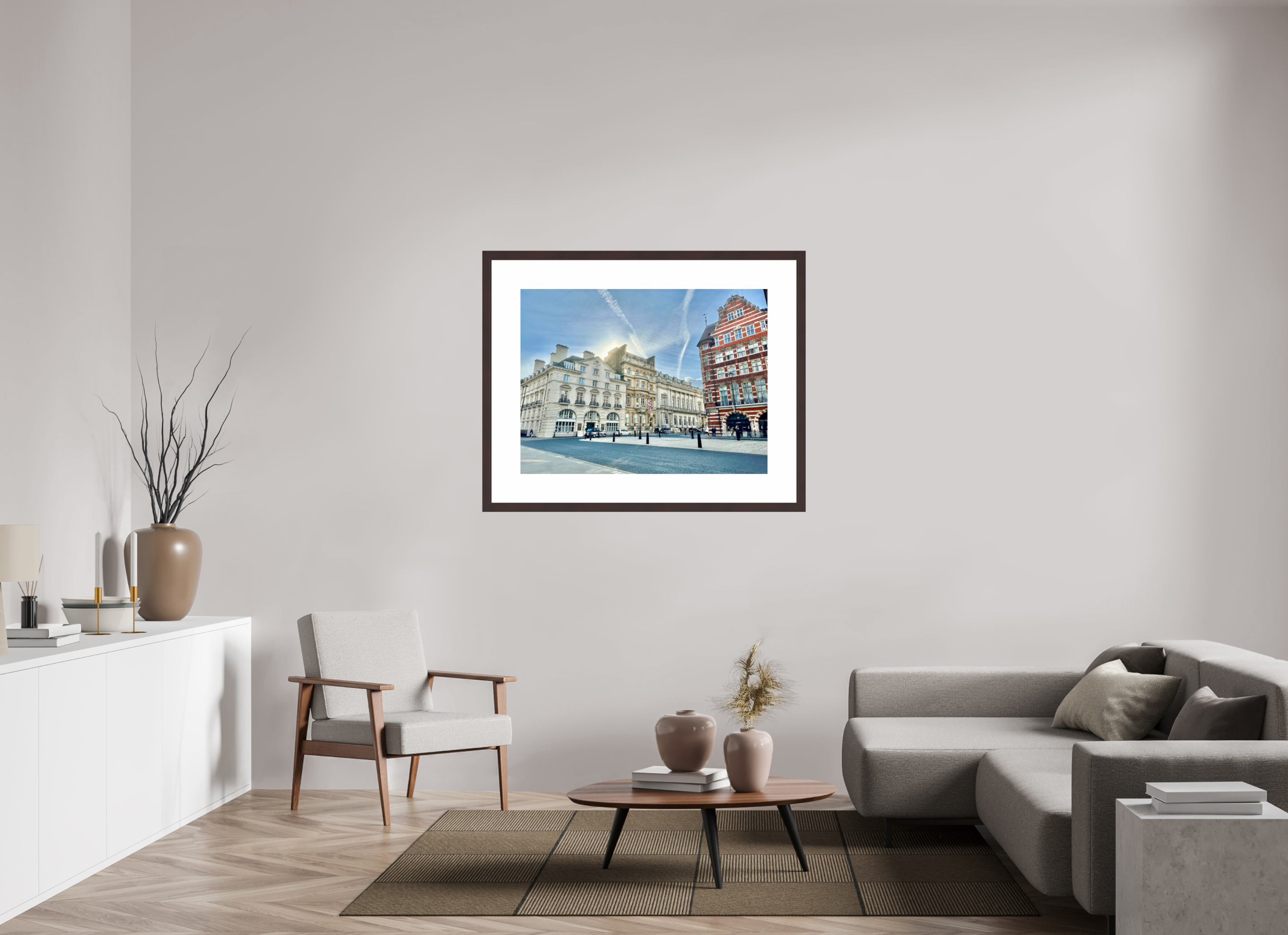 40 x 30″, Framed, Alder Brown, Color Print A Corner in Westminster