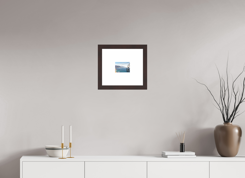 5.6 x 4″, Framed, Alder Brown, Color Print Line / California Coast