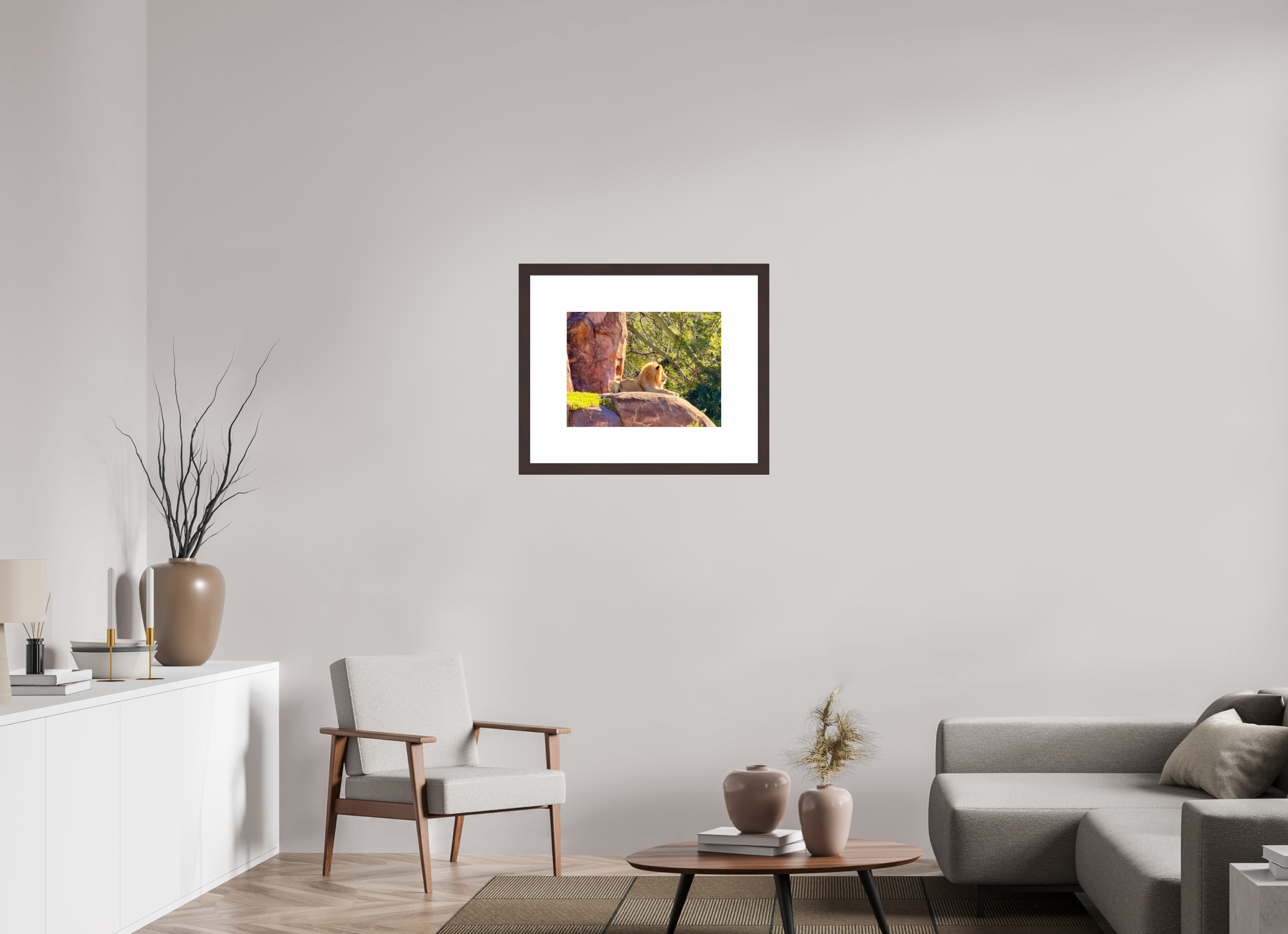 20 x 15″, Framed, Alder Brown, Color Print Lion