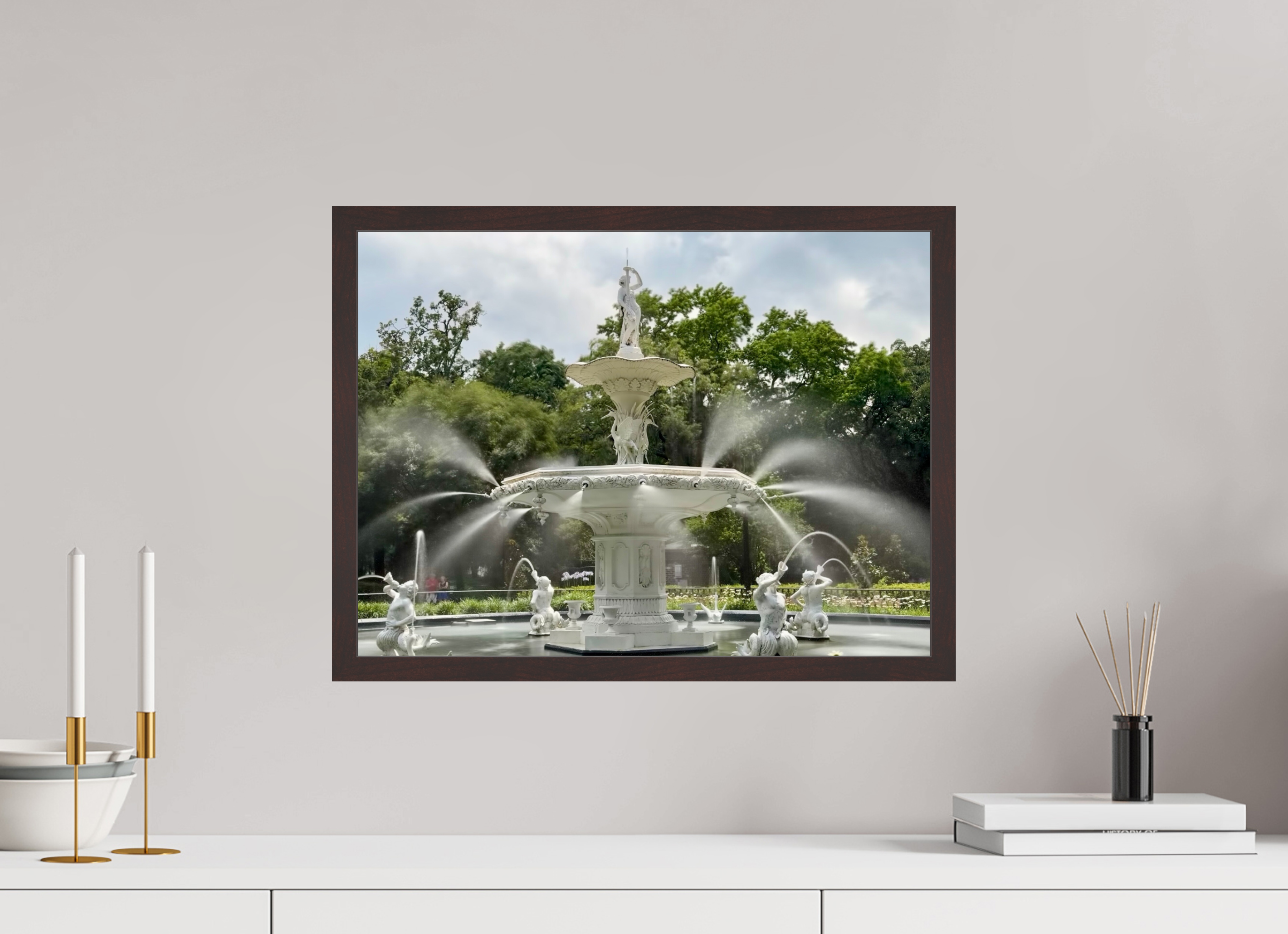 20 x 15″, ArtBox On Aluminum Dibond Forsyth Park Fountain