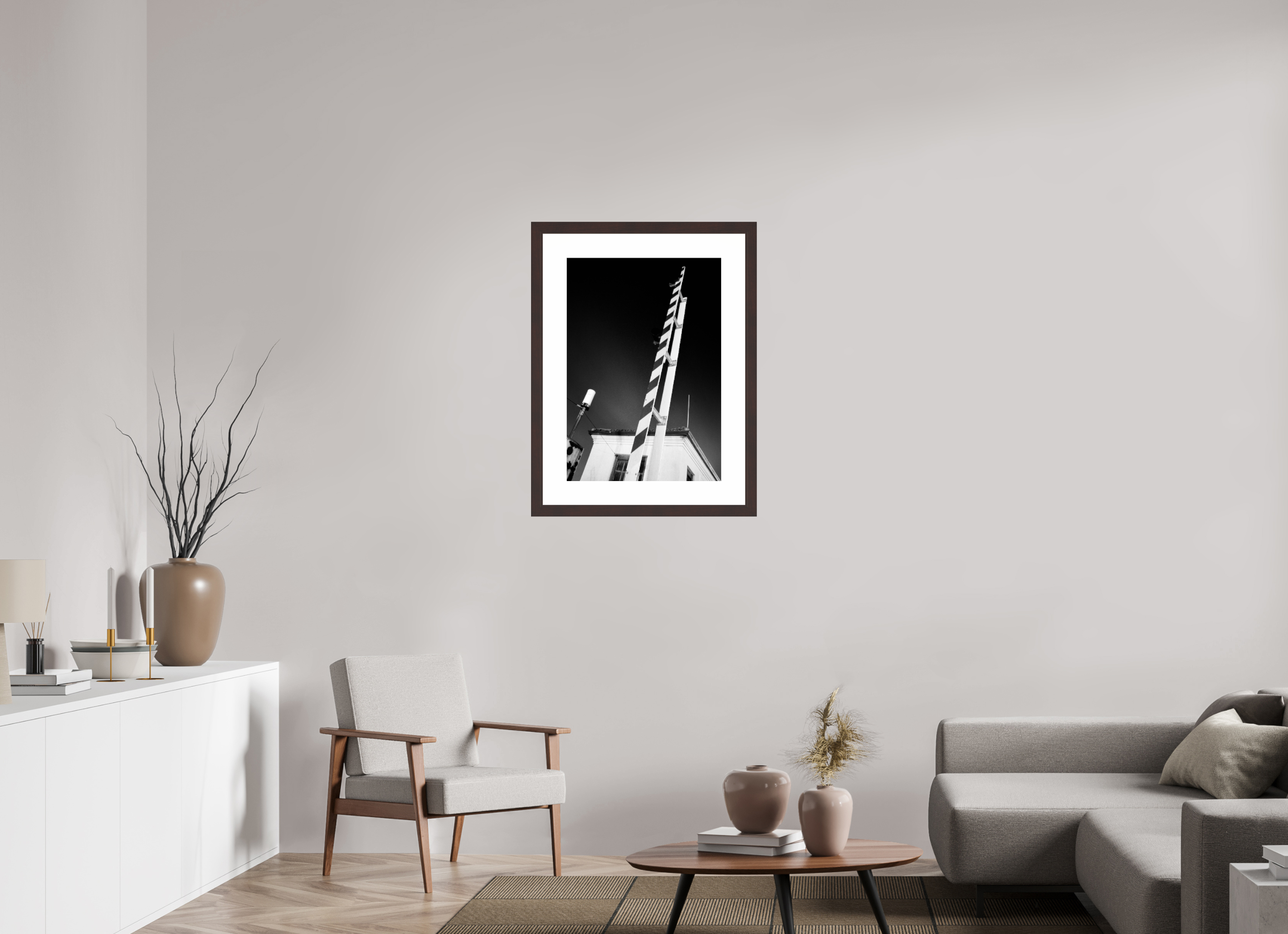 20 x 28.7″, Framed, Alder Brown, B&W Print Bridge Gate
