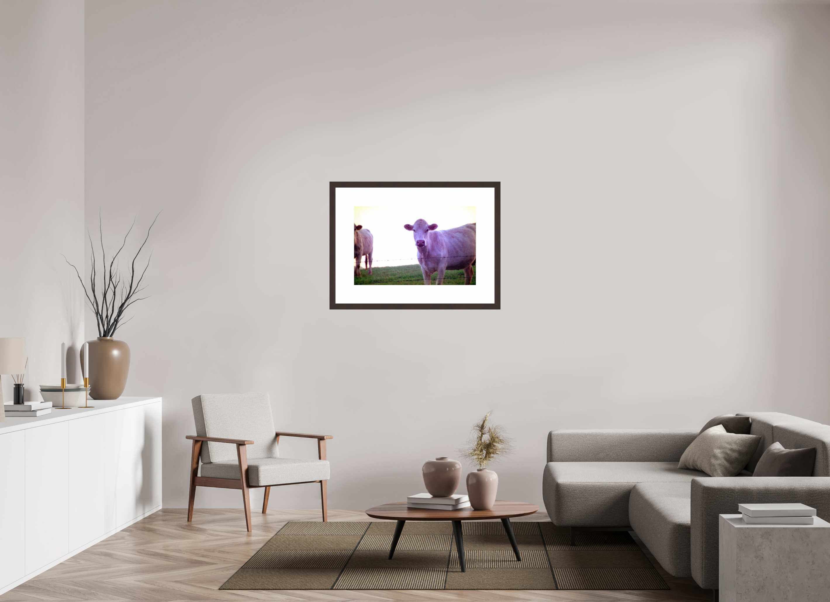 30.7 x 20″, Framed, Alder Brown, Color Print Cow