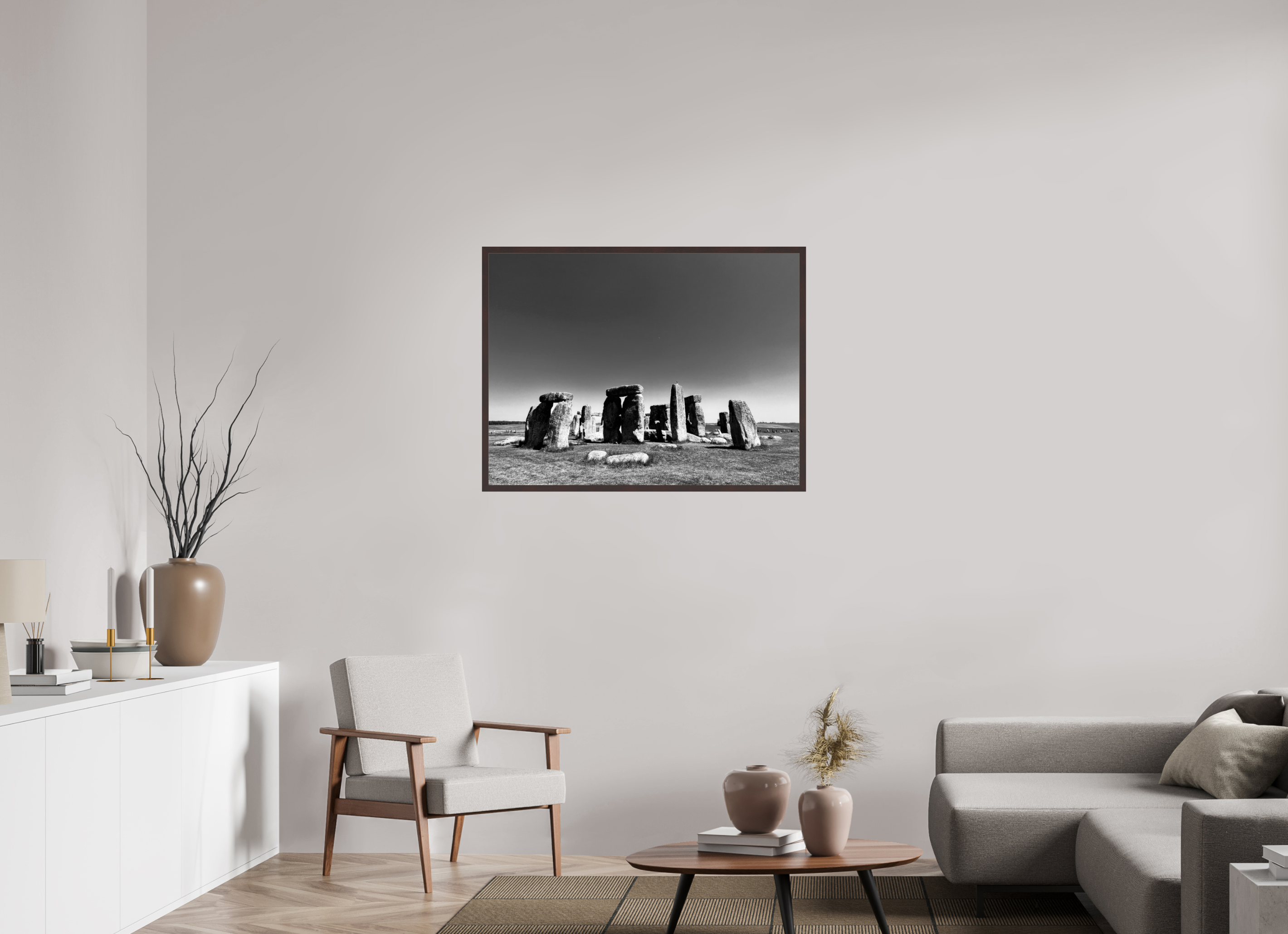 40 x 30″, ArtBox On Aluminum Dibond Stonehenge (B&W, Variation 4)