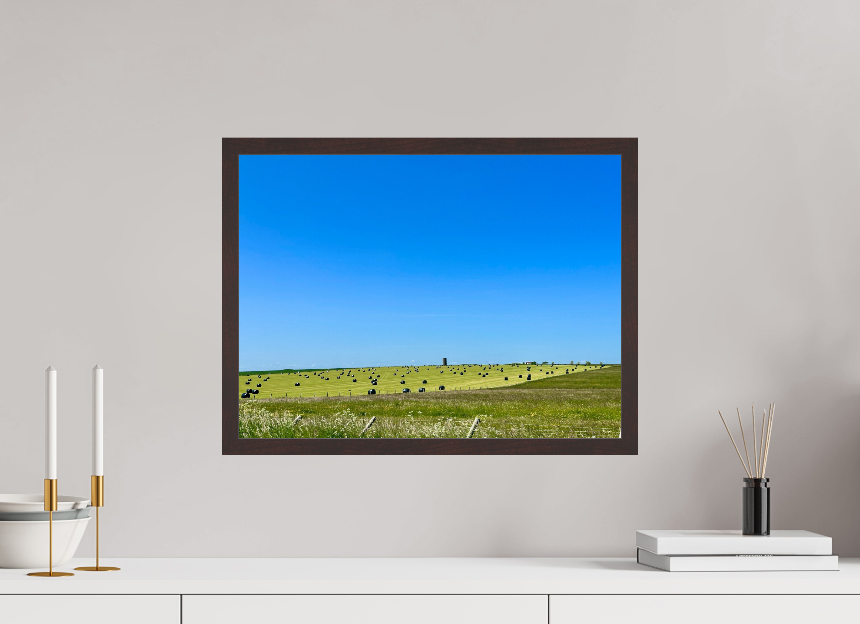 20 x 15″, ArtBox On Aluminum Dibond Haybales in Salisbury