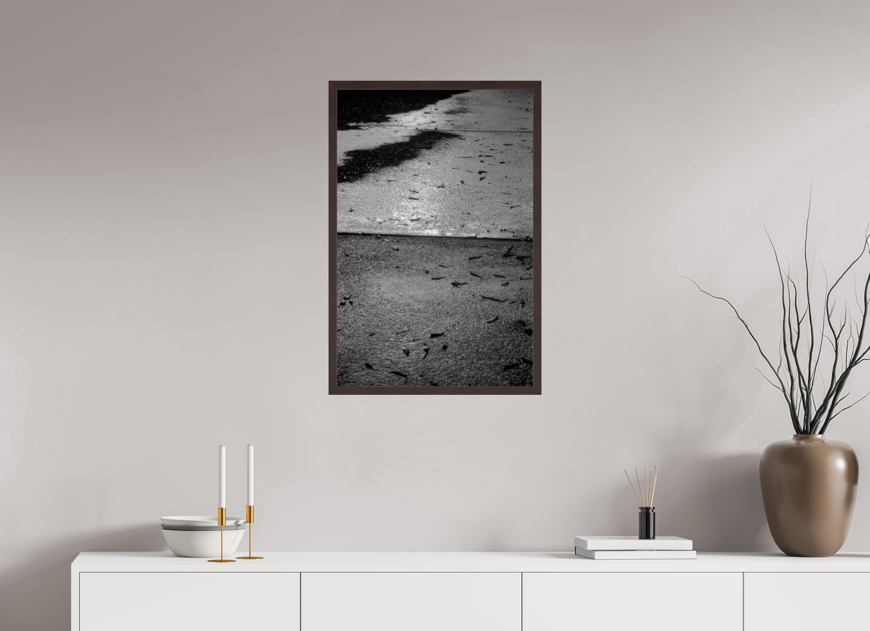20 x 30″, ArtBox On Aluminum Dibond Wet Sidewalk