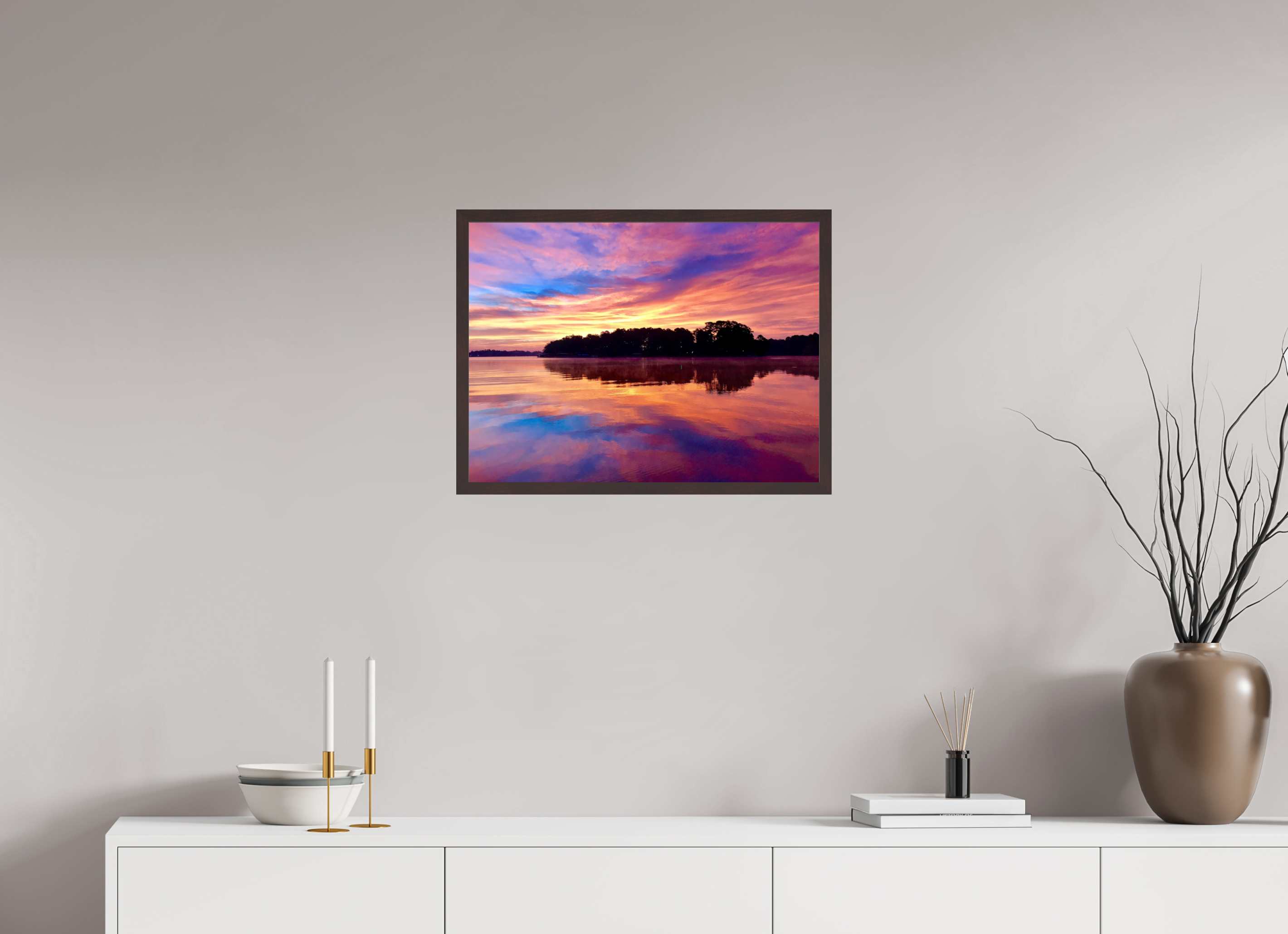 24 x 18″, ArtBox On Aluminum Dibond Lake Hamilton Sunrise