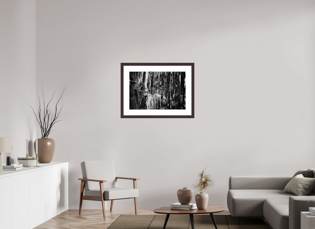 29.6 x 20″, Framed, Alder Brown, B&W Print Egret