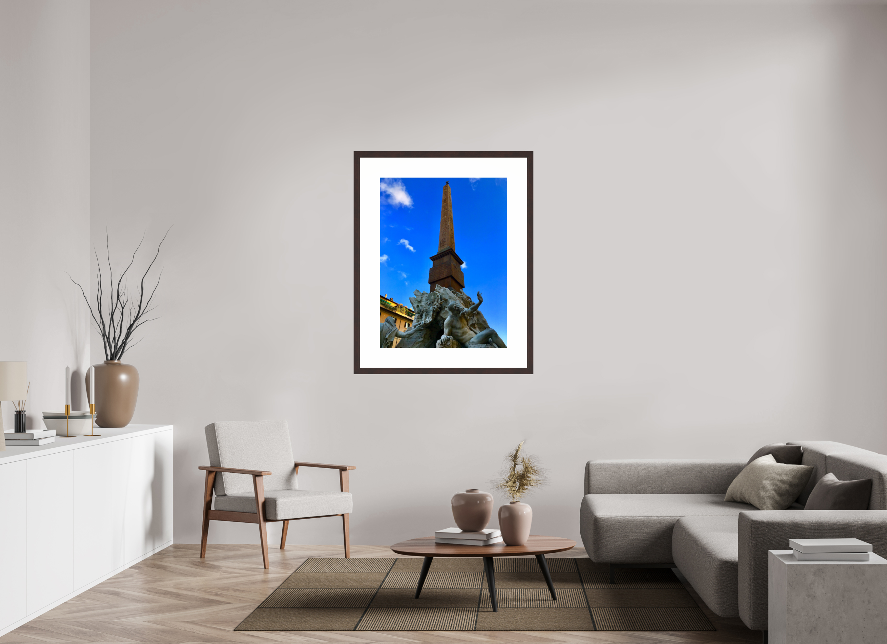 30 x 40″, Framed, Alder Brown, Color Print Piazza Novona
