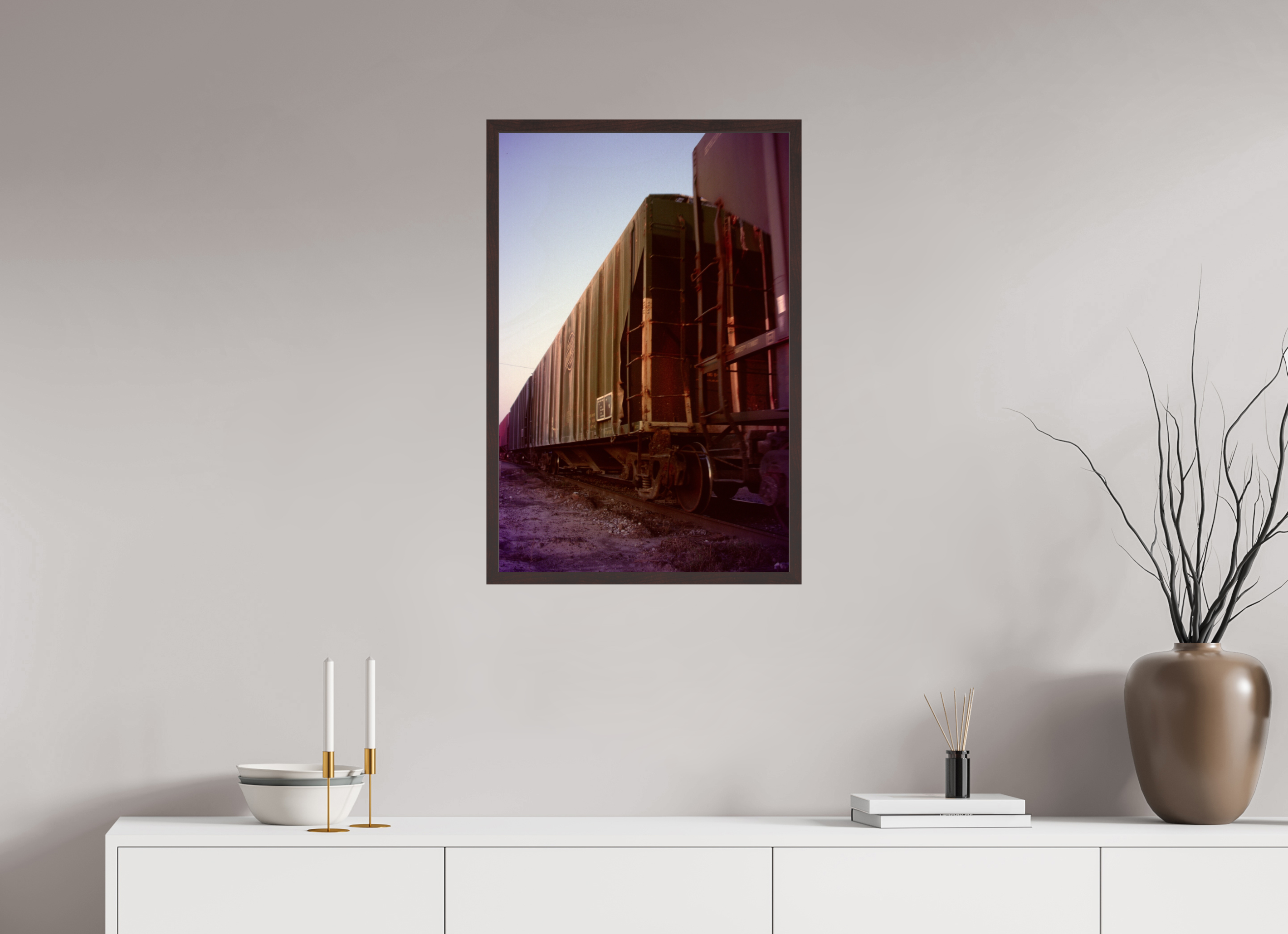 20 x 30″, ArtBox On Aluminum Dibond Train