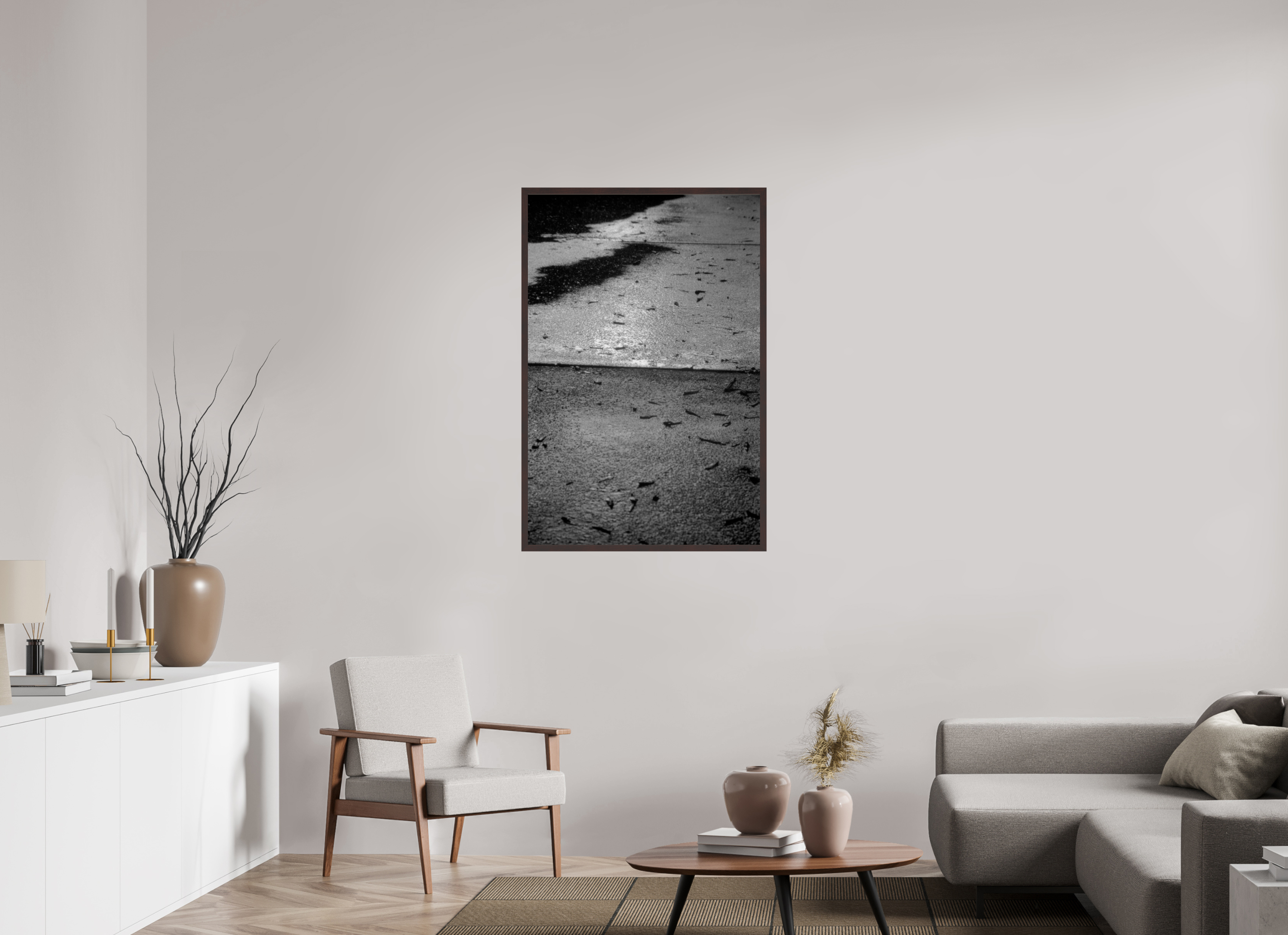 30 x 45″, ArtBox On Aluminum Dibond Wet Sidewalk