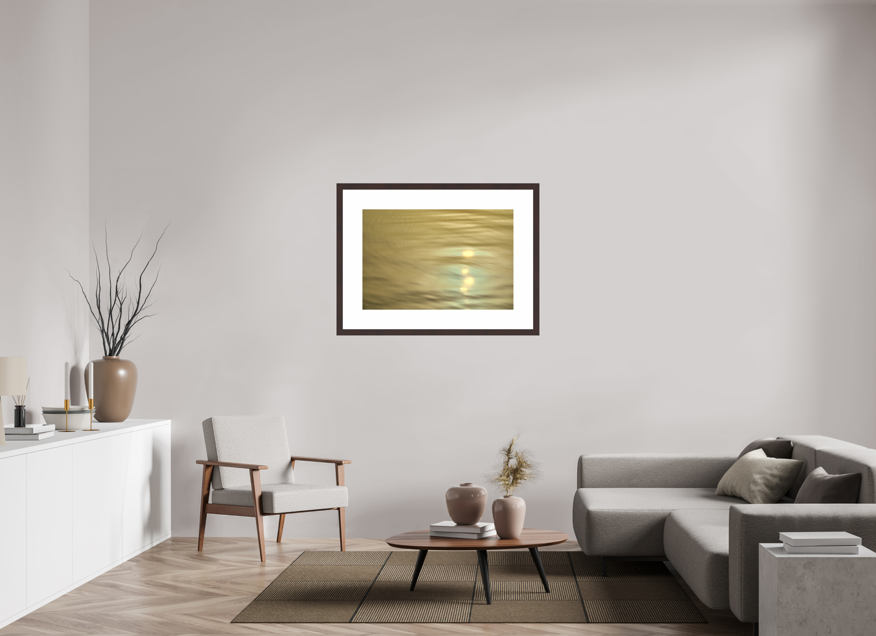 36 x 24″, Framed, Alder Brown, Color Print Sunrise Reflection