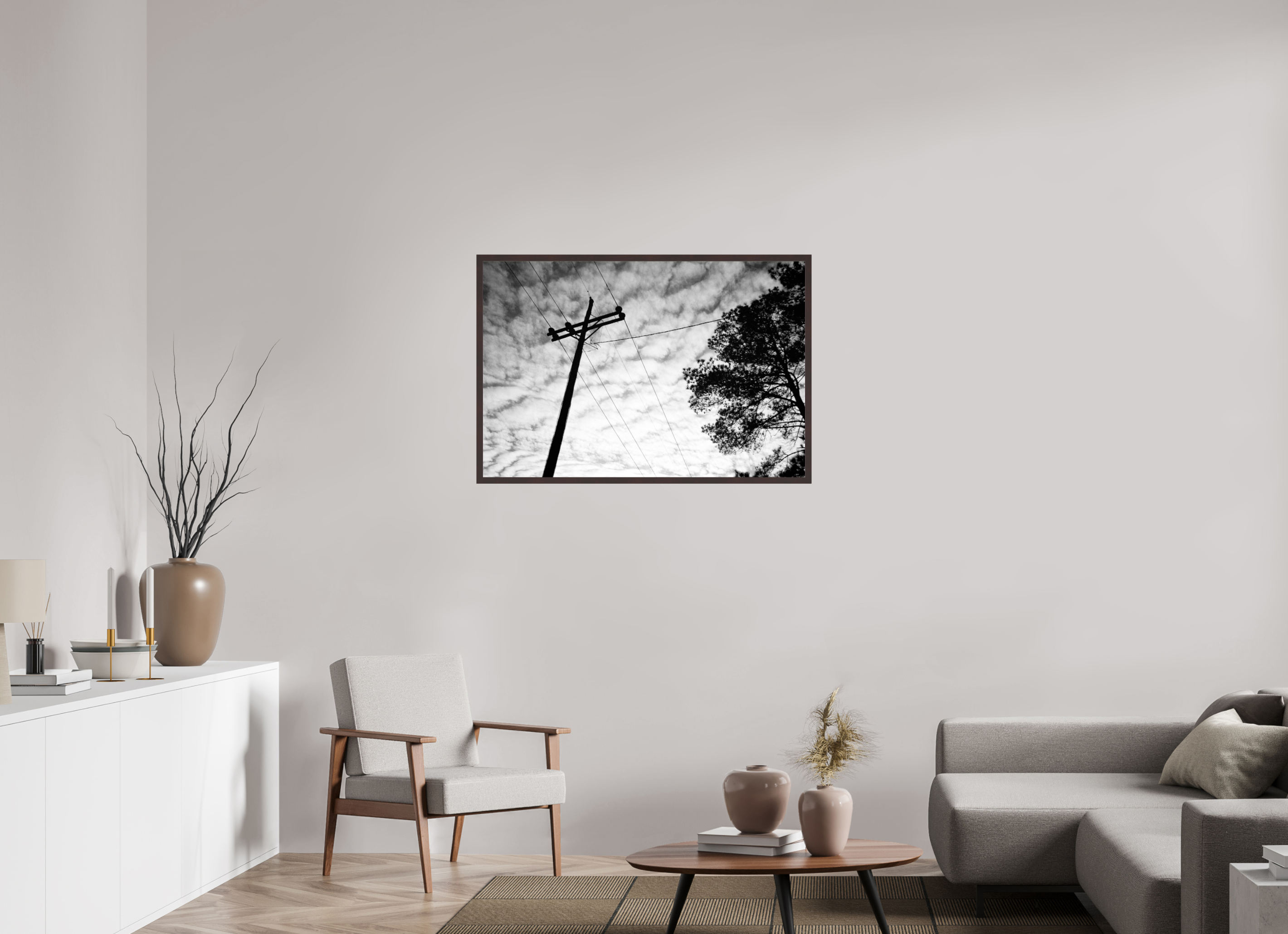 41.4 x 28″, ArtBox On Aluminum Dibond Lines and Pine Tree
